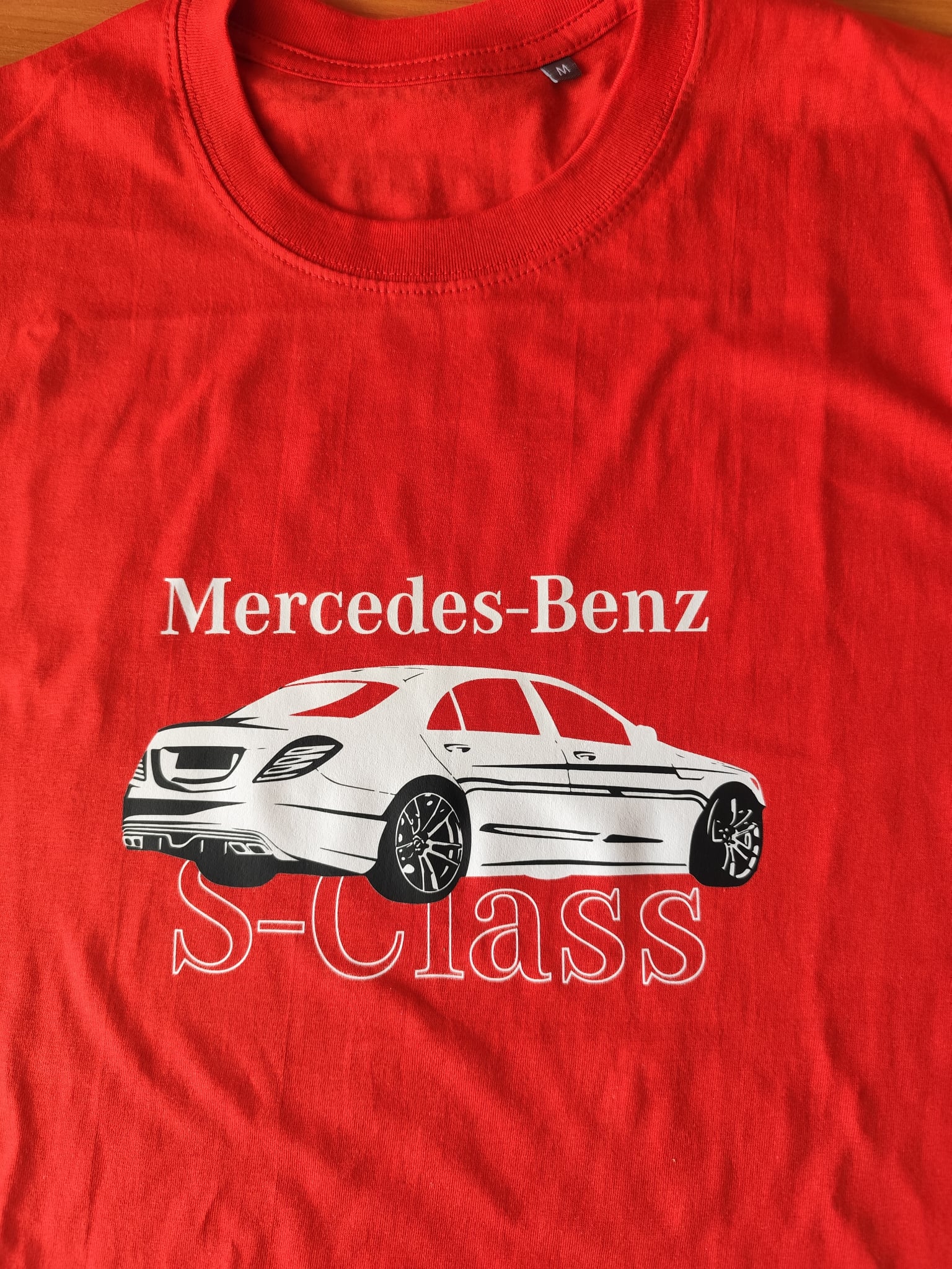 Тениски на MERCEDES S-class, бели и черни тениски на MERCEDES, тениска с щампа мерцедес