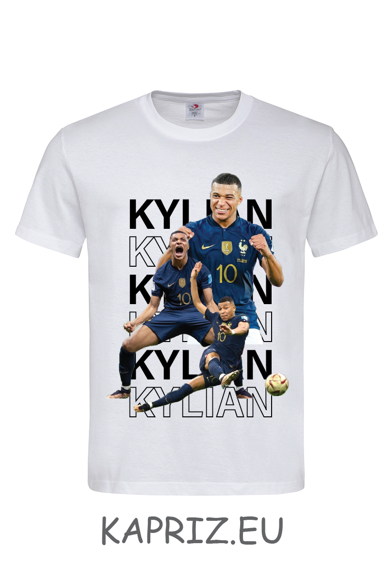 Тениска KYLIAN MBAPPE, Бели и черни тениски с футболисти, мъжки тениски с футбол