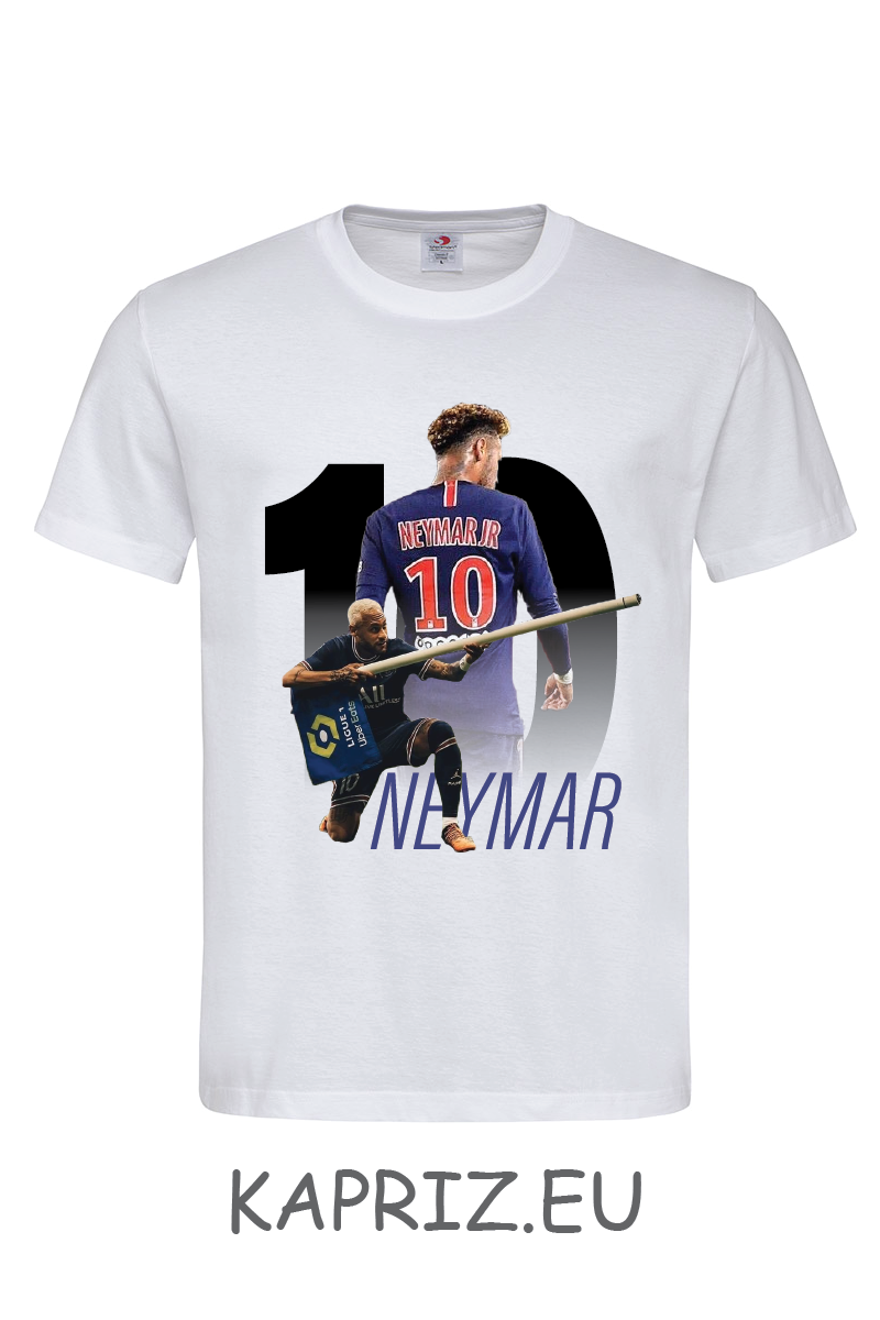 Тениска Neymar PSG 10, Бели и черни тениски с Neymar jr, мъжки тениски с футбол