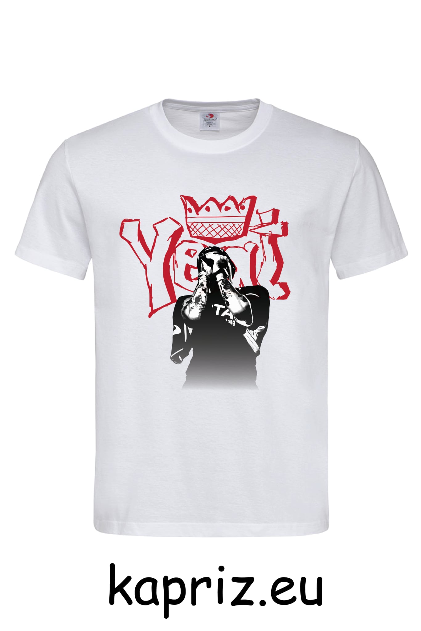 Тениски на YEAT The King, бели и черни тениски YEAT King, тениска с щампа yeat, тениски yeat