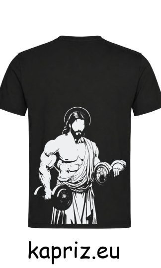 Тениски за фитнесджии Jesus, бели и черни тениски за фитнес, тениска с щампа Jesus, тениски фитнес
