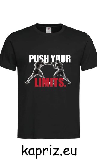 Тениски за фитнесджии Push your limits, бели и черни тениски за фитнес, тениска с щампа fitness, тениски фитнес