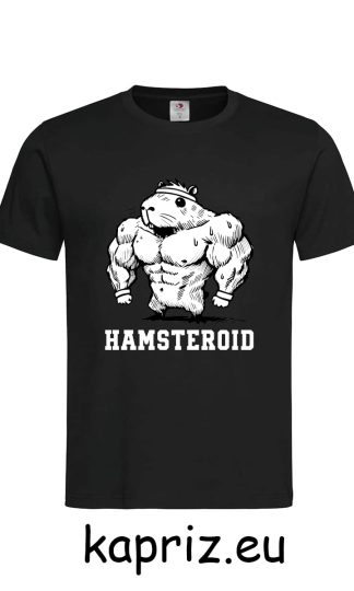 Тениски за фитнесджии Hamsteroid, бели и черни тениски за фитнес, тениска с щампа fitness, тениски фитнес