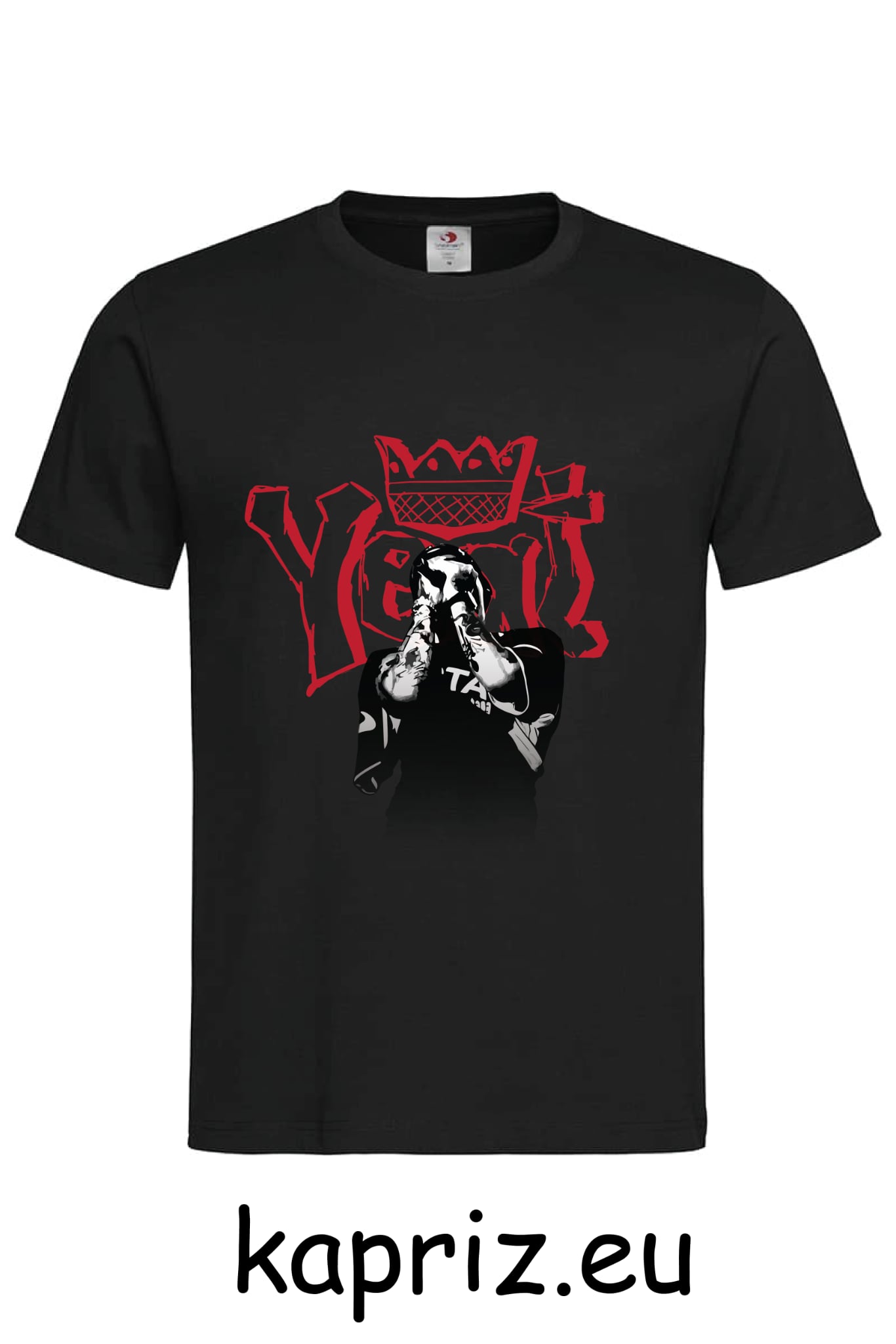 Тениски на YEAT The King, бели и черни тениски YEAT King, тениска с щампа yeat, тениски yeat
