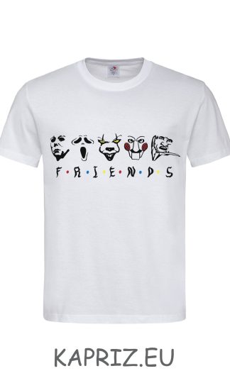 Тениски за Хелоуин Friends, бели и черни тениски за Хелоуин Friends, тениска с щампа за Хелоуин Friends