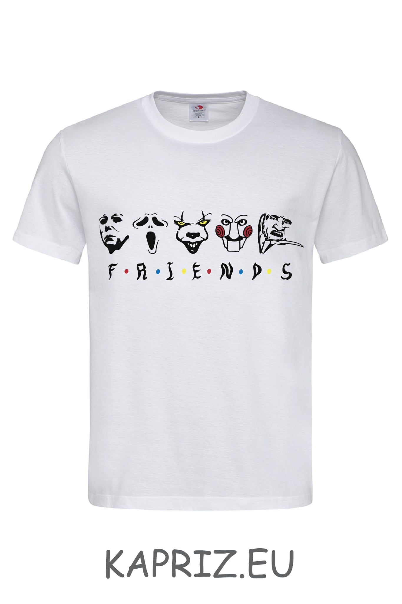 Тениски за Хелоуин Friends, бели и черни тениски за Хелоуин Friends, тениска с щампа за Хелоуин Friends